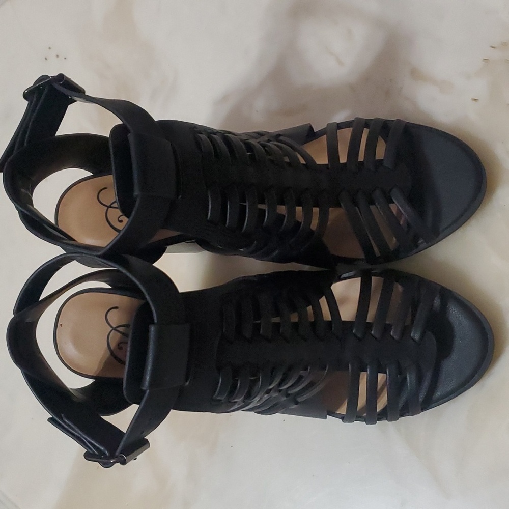 Strappy heel sandals